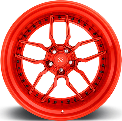 3 PC 5x120 BMW E90 320i ホイール 18 19 20 21 22インチ 赤色 機械面 鍛造合金 オーダーメイド 輪