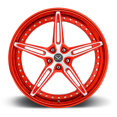 フェラーリ/縁22&quot;のためのカスタマイズされた赤い2つのPCによって造られる合金の縁ランド ローバーのための合金車の縁