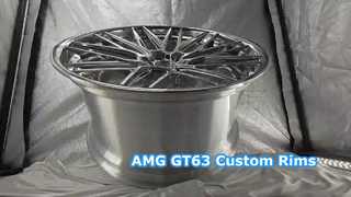 AMG GT63 用 22x10 および 22x12 ポリッシュカスタム 2PC 鍛造リム