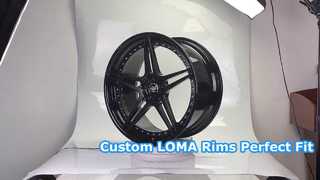 カスタム LOMA 2-PC リム 21x9.0 および 21x10.5 サテンブラック