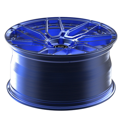 1部分ブラシをかけられた青い贅沢な車のアルミ合金の縁のための車輪のスポークMonoblockを造った