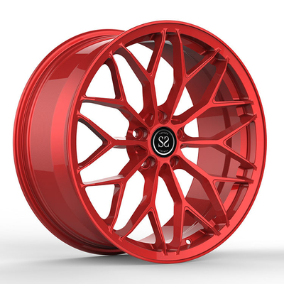 赤いスポークMonoblockは1部分贅沢な車のアルミ合金の縁のための車輪を造った