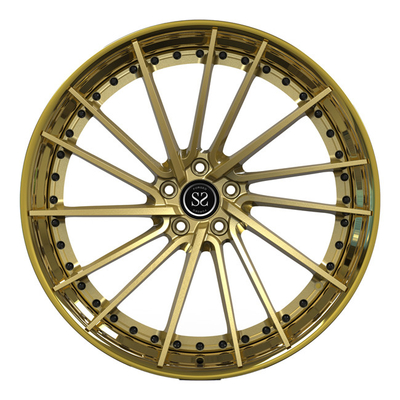 アルミニウムは2部分を造ったAudi A7車の縁のための車輪の金のバレルの中心ディスクを磨いた