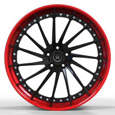 黒いディスク多スポーク2のPCはBenze C63が20インチの5X112に赤いバレル縁を付ける車輪を造った