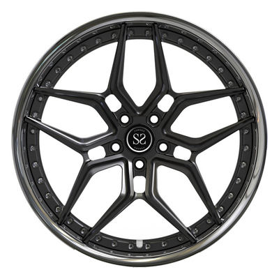 20inch無光沢の黒いディスクは2部分の贅沢な縁の磨かれた唇のAudi RS6の車輪を造った