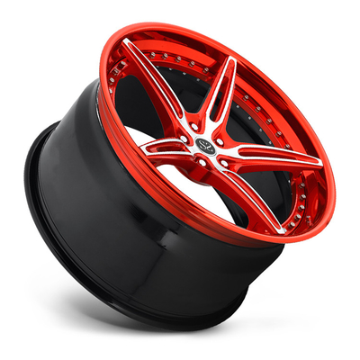 カスタマイズされた赤い3部分は22&quot;フェラーリのための車輪を合金車の縁造った