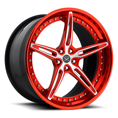 カスタマイズされた赤い3部分は22&quot;フェラーリのための車輪を合金車の縁造った