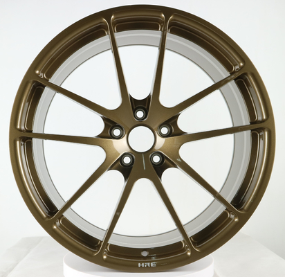 19インチのレース カー ポルシェ991 5x130のための青銅色のワンピースの造られた車輪の縁