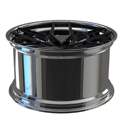 2部分22x10のバレルの磨かれた中心は488のための黒い造られた縁の深い皿の車輪に光沢をつける