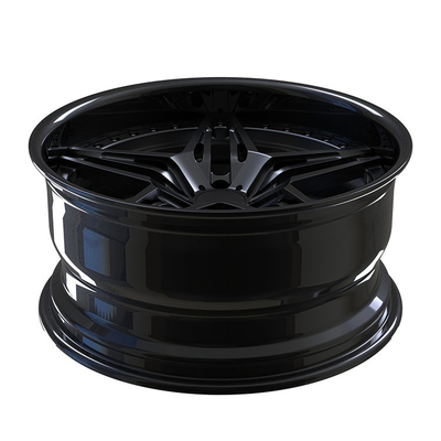 5x120.65光沢の黒は2部分車輪を造ったアルミ合金が22インチに縁を付ける