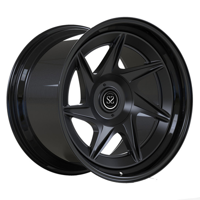 19inch 2 PCは回転車輪贅沢なポルシェのための無光沢の黒いディスク光沢の黒の唇を造った
