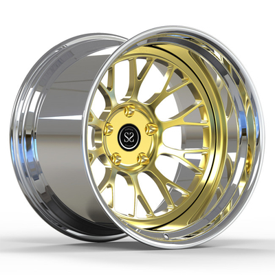 2部分が車輪を造った深い皿の金は車輪の否定的なオフセット19X12jポルシェGt4縁を磨いた