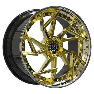19x8.5 19x11の2部分の縁の車輪は造られた磨かれた金Audi R8をぐらつかせた