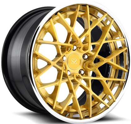 F12 Berlinetta 3PCはアルミ合金の縁の磨かれた唇21x9.5 22x12.5の金の表面を造った