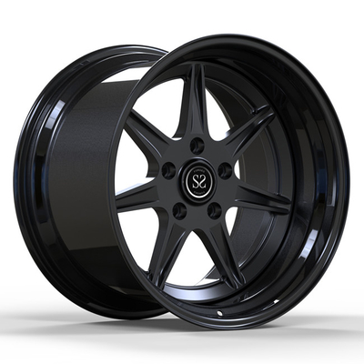 20inch 2部分によって造られるステップ大きい唇は車輪に光沢をつけるポルシェ・ケイマンのための無光沢の黒に縁を付ける