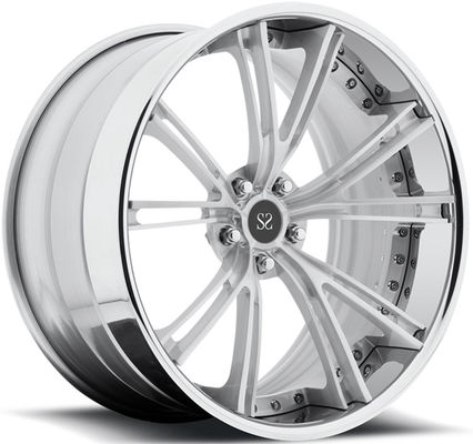 20x9 20x10.5 2PCはアルミ合金の縁の車輪の注文のChrome 5x120 Teslaモデルを造った