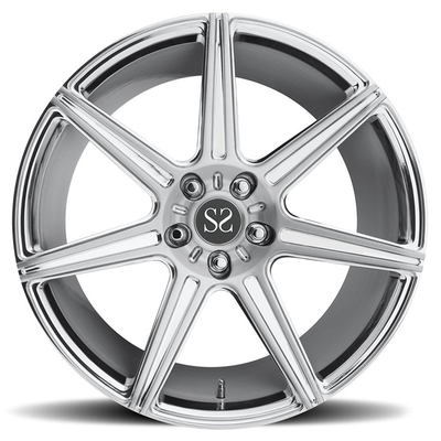 シルバーに磨かれた樽 1本 アルミ合金 鍛造車 20インチ 5x120 ポルシェ用