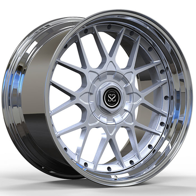 BMW M3 2016年 カスタム鍛造2PCリム 20x9.5と20x11 磨いたリップ+シルバーディスク