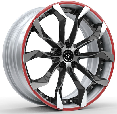 19x8.5ET9 /19x10 ET19 グロース ブラック ウィンドウ ホワイトフェイスとレッドリング For 2001 E39 M5