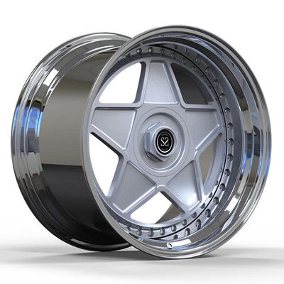 17x9 2 パーツ 鍛造車輪 磨きしめられた唇と銀のセンター 1987年 メルセデス 190E 16V