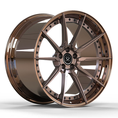 注文2PCポルシェは合金の車輪を縁を付ける青銅色19x9光沢に造った