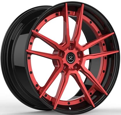 BMW X6 M F96 21x10.5 と 21x11 カスタム2PCリーム 赤顔と光り輝く黒樽