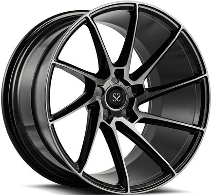アウディA1用 18x8.0 サテンブラックポリッシュフェイス カスタム1ピース鍛造ホイール