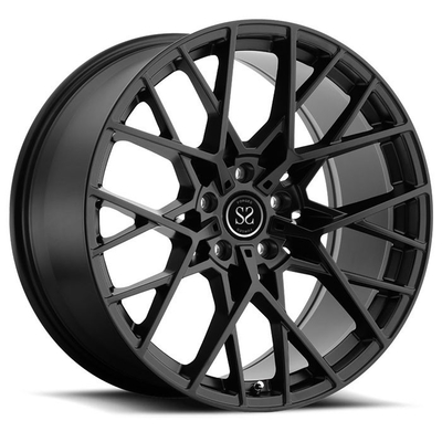 X5のために5x120は17の18の19の20の21の22インチのmonoblockの合金の車輪ブラシをかけられた無光沢の黒いおよび銀製を造りました