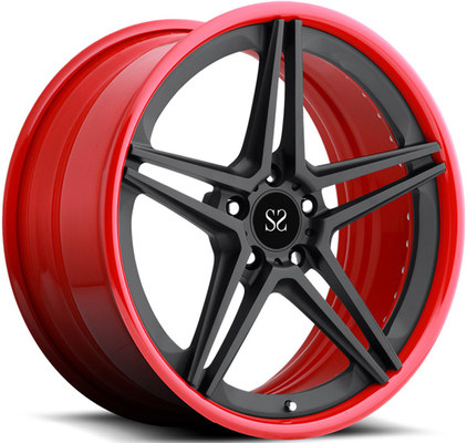 21inch 9.5Jは赤い光沢の黒が車輪を造ったフェラーリ458 Specialeのための2-PC合金の縁をカスタマイズした