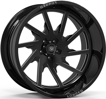 ラドの縁の24x12および24x14光沢のを離れて黒は深い唇をカスタマイズされた4x4車輪の縁機械で造りました