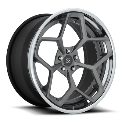 PCD 139.7mm 2-PC 6061-T6フェラーリForged Wheels Gloss Black Custom Rims