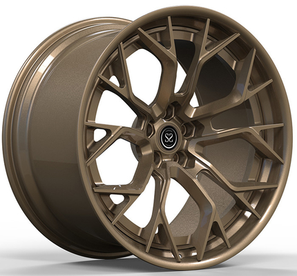青銅色6061-T 6アルミ合金は2部分車輪のハイパー黒いボルト パターン注文5x120 5x114.3 5x139.7 5x110 5x112を造った