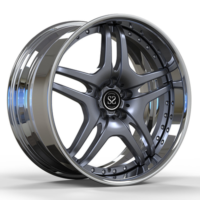 ベンツClsカスタム20インチ2ピースポリッシュグレー鍛造ホイールリム5x112
