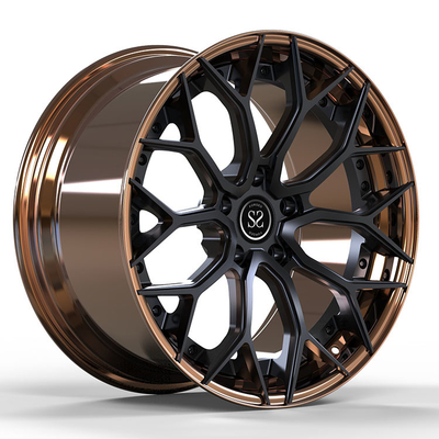 BMW series3 F30 5x120 2-PCへの適合はアルミ合金の縁をぐらつかせた青銅色Barrel+Glossの黒ディスク19のそして20インチの造った