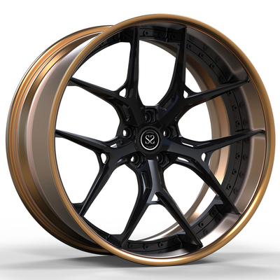 注文の造られた2部分の合金の無光沢の青銅色のバレルの灰色22x11 RS6の縁を車輪中心