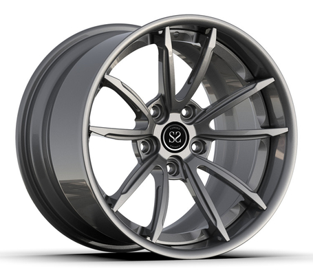 造られた合金は2部分の光沢の灰色18x9 18x12 18inchをぐらつかせたターボ996の縁を動かす