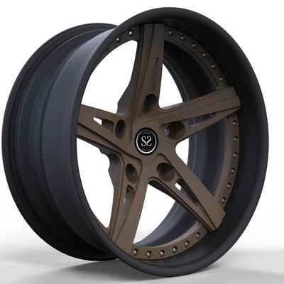 2部分の青銅色の中心のマットの太字は縁20x9を20インチの方向合金の擁護者の車輪造った