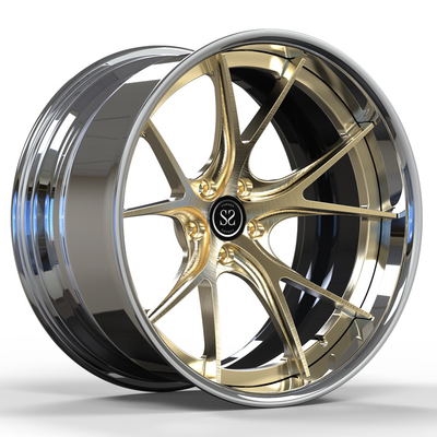 20inch 20x11は2部分がブラシをかけられた金の車輪S5車の縁を造った合金を磨いた